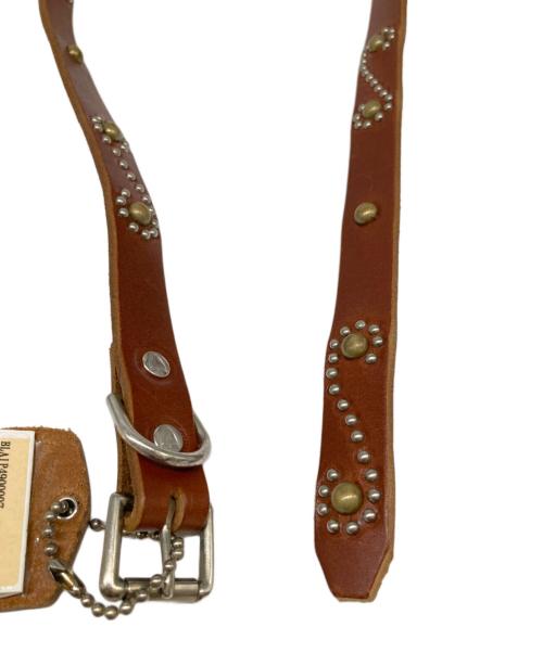 htc（エイチティーシー）htc (エイチティーシー) スタッズナローレザーベルト ブラウン サイズ:34の古着・服飾アイテム