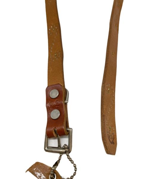 htc（エイチティーシー）htc (エイチティーシー) スタッズナローレザーベルト ブラウン サイズ:34の古着・服飾アイテム