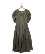 Ameriアメリ）の古着「SEERSUCKER VOLUME HEM DRESS」｜カーキ