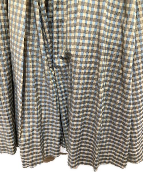 Ameri（アメリ）Ameri (アメリ) SEERSUCKER VOLUME HEM DRESS カーキ サイズ:Sの古着・服飾アイテム