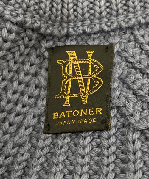 BATONER（バトナ―）BATONER (バトナ―) ウール5Gシグニチャー畦編みドライバーズニット グレー サイズ:3の古着・服飾アイテム