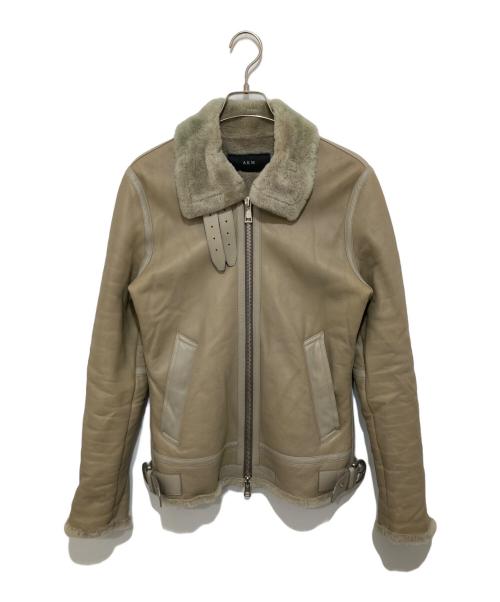 AKM（エーケーエム）AKM (エーケーエム) B-3 ムートンジャケット INPELSA MERINO MOUTON B-3 FLIGHT JACKET B130 アイボリー サイズ:Mの古着・服飾アイテム
