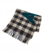 Acne studiosアクネ ストゥディオス）の古着「チェックロゴスカーフ」｜ブラウン