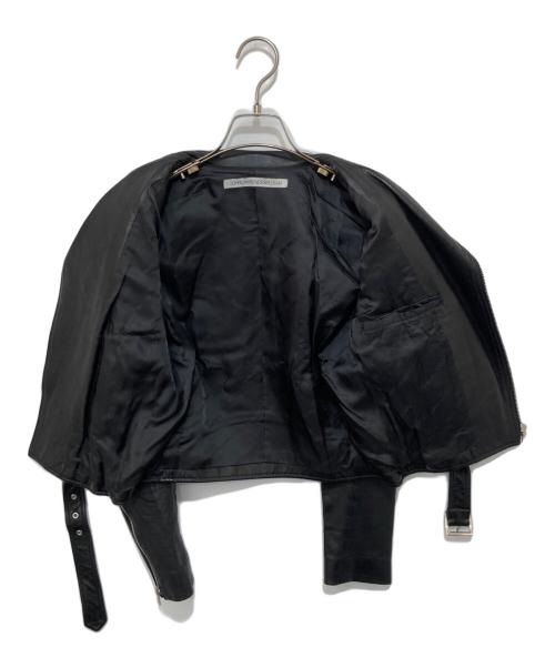 JOHN LAWRENCE SULLIVAN（ジョン ローレンス サリバン）JOHN LAWRENCE SULLIVAN (ジョン ローレンス サリバン) lambskin rider's jacket ブラック サイズ:8の古着・服飾アイテム