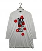 COMME des GARCONS HOMME PLUSコムデギャルソンオムプリュス）の古着「slogan print long sleeve T-shirt」｜ホワイト