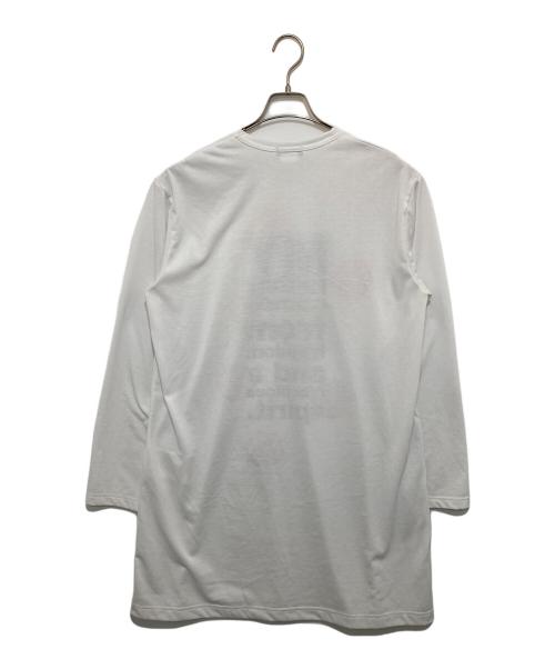 COMME des GARCONS HOMME PLUS（コムデギャルソンオムプリュス）COMME des GARCONS HOMME PLUS (コムデギャルソンオムプリュス) slogan print long sleeve T-shirt ホワイト サイズ:Mの古着・服飾アイテム