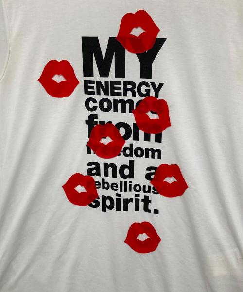 COMME des GARCONS HOMME PLUS（コムデギャルソンオムプリュス）COMME des GARCONS HOMME PLUS (コムデギャルソンオムプリュス) slogan print long sleeve T-shirt ホワイト サイズ:Mの古着・服飾アイテム