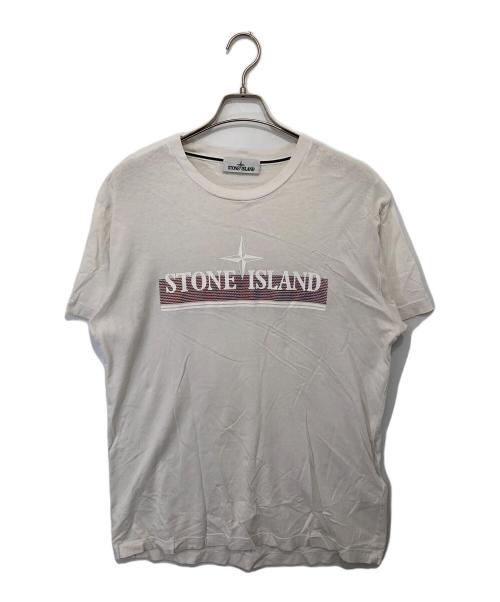 STONE ISLAND（ストーンアイランド）STONE ISLAND (ストーンアイランド) ロゴプリントTシャツ ホワイト サイズ:XLの古着・服飾アイテム