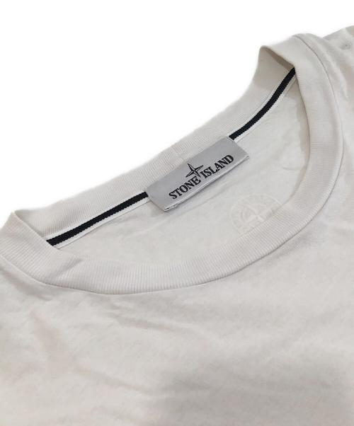 STONE ISLAND（ストーンアイランド）STONE ISLAND (ストーンアイランド) ロゴプリントTシャツ ホワイト サイズ:XLの古着・服飾アイテム