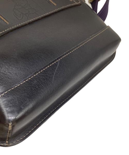 BEERBELLY（ビアベリー）BEERBELLY (ビアベリー) ダブルフラップレザーショルダーバッグ ブラックの古着・服飾アイテム