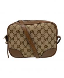 GUCCI（グッチ）の古着「GGキャンバスショルダーバッグ　449413」｜ベージュ×ブラウン