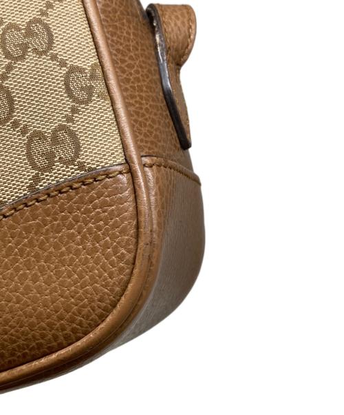 GUCCI（グッチ）GUCCI (グッチ) GGキャンバスショルダーバッグ　449413 ベージュ×ブラウンの古着・服飾アイテム