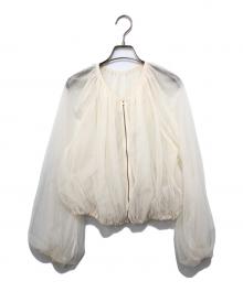 Diagram（ダイアグラム）の古着「ギャザーチュールブルゾン」｜アイボリー