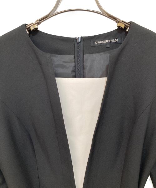 STRAWBERRY FIELDS（ストロベリーフィールズ）STRAWBERRY FIELDS (ストロベリーフィールズ) センタープリーツワンピース ブラック サイズ:FREEの古着・服飾アイテム