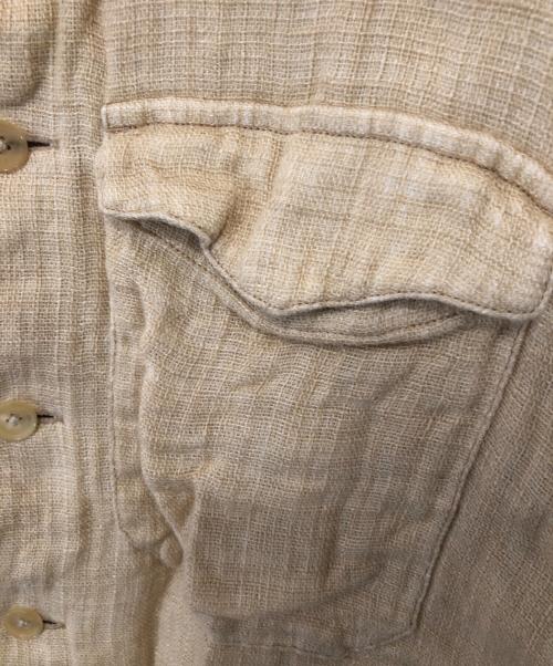 AURALEE（オーラリー）AURALEE (オーラリー) LINEN DOUBLE FACE HALF SLEEVED SHIRTS　リネンダブルフェイス半袖シャツ　A20SS04WL ベージュ サイズ:1の古着・服飾アイテム