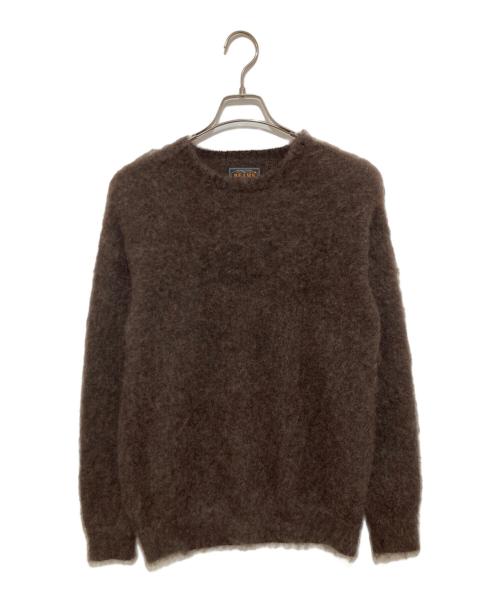 BEAMS PLUS（ビームスプラス）BEAMS PLUS (ビームスプラス) Crew Stretch Mohair　クルーストレッチモヘヤニット　38-15-0157-156-29-18 ブラウン サイズ:Ｍの古着・服飾アイテム