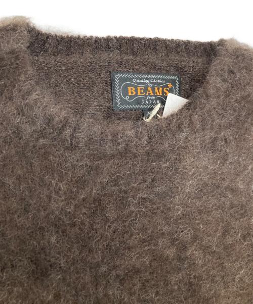BEAMS PLUS（ビームスプラス）BEAMS PLUS (ビームスプラス) Crew Stretch Mohair　クルーストレッチモヘヤニット　38-15-0157-156-29-18 ブラウン サイズ:Ｍの古着・服飾アイテム