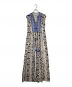 ne quittez pasヌキテパ）の古着「Cotton Jacquard Annabelle Print Embroidery Sleeveless Dress」｜ベージュ