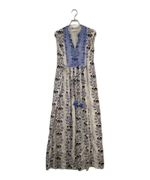 ne quittez pas（ヌキテパ）ne quittez pas (ヌキテパ) Cotton Jacquard Annabelle Print Embroidery Sleeveless Dress ベージュ サイズ:Mの古着・服飾アイテム
