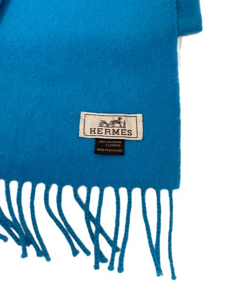 HERMES（エルメス）HERMES (エルメス) カシミヤマフラー スカイブルーの古着・服飾アイテム
