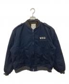 WEIRDOウィアード）の古着「PSYCHO FLAMES UTILITY JACKET　ユーティリティジャケット　バックプリントブルゾン　WRD-22-AW-02」｜ネイビー