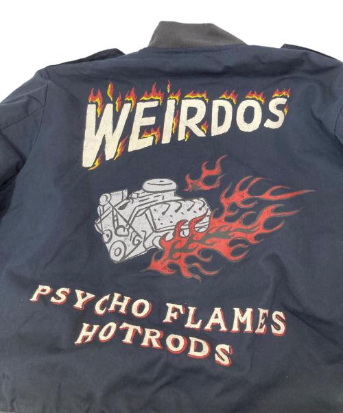 WEIRDO（ウィアード）WEIRDO (ウィアード) PSYCHO FLAMES UTILITY JACKET　ユーティリティジャケット　バックプリントブルゾン　WRD-22-AW-02 ネイビー サイズ:XLの古着・服飾アイテム