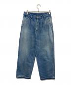 Graphpaperグラフペーパー）の古着「Selvage Denim Two Tuck Pants」｜インディゴ