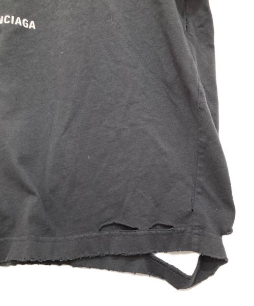 BALENCIAGA（バレンシアガ）BALENCIAGA (バレンシアガ) PLANET EARTHヴィンテージ加工Tシャツ ブラック サイズ:Mの古着・服飾アイテム