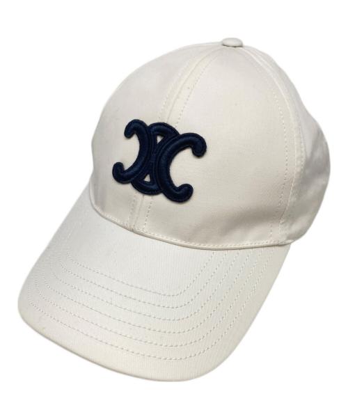 CELINE（セリーヌ）CELINE (セリーヌ) トリオンフキャップ ホワイト サイズ:M(56~60)の古着・服飾アイテム