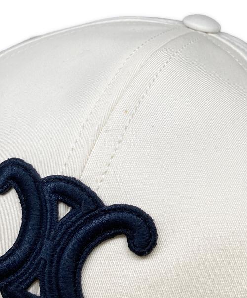 CELINE（セリーヌ）CELINE (セリーヌ) トリオンフキャップ ホワイト サイズ:M(56~60)の古着・服飾アイテム