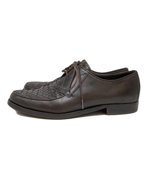 BOTTEGA VENETA（ボッテガベネタ）BOTTEGA VENETA (ボッテガベネタ) イントレチャート レザーシューズ ブラウン サイズ:42 1/2の古着・服飾アイテム