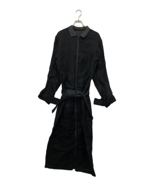 YOHJI YAMAMOTO（ヨウジヤマモト）YOHJI YAMAMOTO (ヨウジヤマモト) リネンワンピース ブラック サイズ:2の古着・服飾アイテム