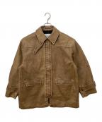 NOUNLESSナウンレス）の古着「Crash Fake Leather Jacket」｜ブラウン