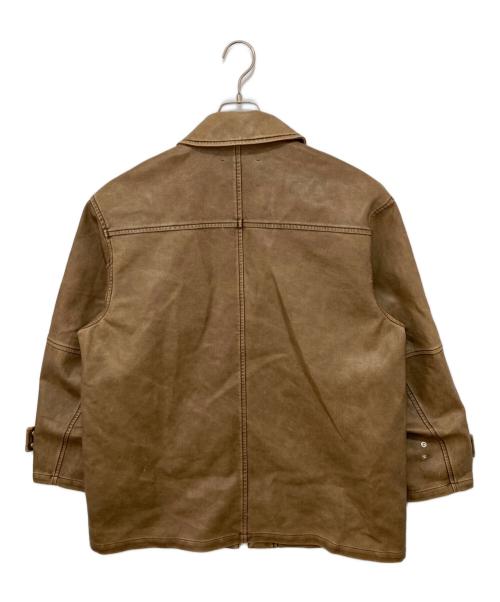 NOUNLESS（ナウンレス）NOUNLESS (ナウンレス) Crash Fake Leather Jacket ブラウン サイズ:1の古着・服飾アイテム