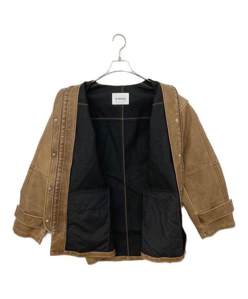 NOUNLESS（ナウンレス）NOUNLESS (ナウンレス) Crash Fake Leather Jacket ブラウン サイズ:1の古着・服飾アイテム