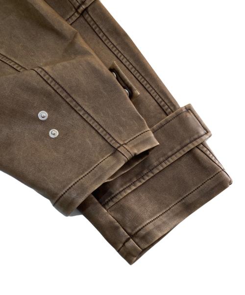 NOUNLESS（ナウンレス）NOUNLESS (ナウンレス) Crash Fake Leather Jacket ブラウン サイズ:1の古着・服飾アイテム