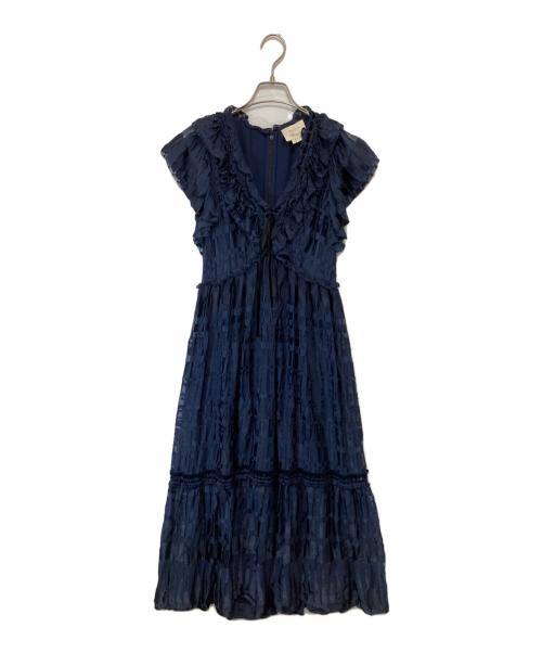 Kate Spade（ケイトスペード）Kate Spade (ケイトスペード) Madison ave シルクワンピース　NJMU9358 ネイビーの古着・服飾アイテム