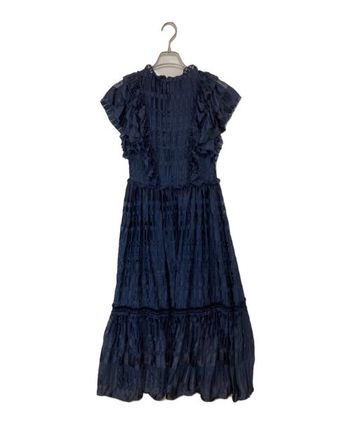 Kate Spade（ケイトスペード）Kate Spade (ケイトスペード) Madison ave シルクワンピース　NJMU9358 ネイビーの古着・服飾アイテム