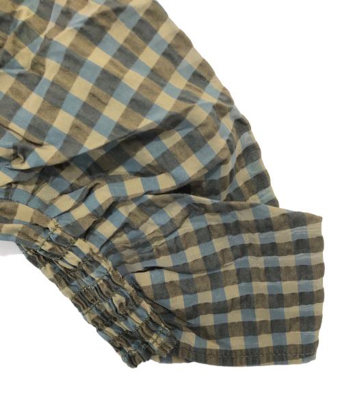 Ameri（アメリ）Ameri (アメリ) CHECK PUFF SLEEVE TOP　チェックパフスリーブトップ　0125104130620 グリーン サイズ:Sの古着・服飾アイテム