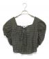 Ameri（アメリ）の古着「CHECK PUFF SLEEVE TOP　チェックパフスリーブトップ　0125104130620」｜グリーン