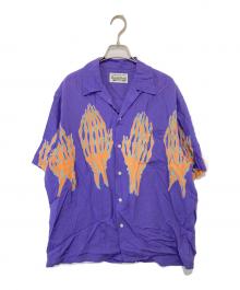 WACKO MARIA（ワコマリア）の古着「スカル プレイハンドプリント ハワイアン オープンカラーシャツ」｜パープル