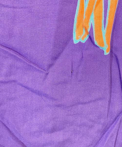 WACKO MARIA（ワコマリア）WACKO MARIA (ワコマリア) スカル プレイハンドプリント ハワイアン オープンカラーシャツ パープル サイズ:Lの古着・服飾アイテム