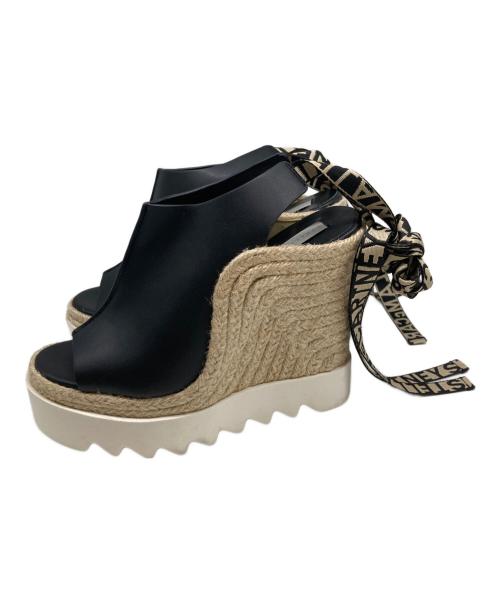 STELLA McCARTNEY（ステラマッカートニー）STELLA McCARTNEY (ステラマッカートニー) ガイア アルターマット ピープトゥ ウェッジソール ブラック サイズ:36の古着・服飾アイテム
