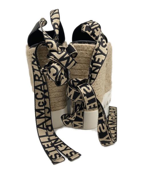 STELLA McCARTNEY（ステラマッカートニー）STELLA McCARTNEY (ステラマッカートニー) ガイア アルターマット ピープトゥ ウェッジソール ブラック サイズ:36の古着・服飾アイテム