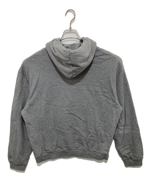 CELINE(セリーヌ)（セリーヌ）CELINE(セリーヌ) (セリーヌ) ロゴ フロッキープリント フーディ/プルオーバーパーカー/スウェットパーカー グレー サイズ:Lの古着・服飾アイテム
