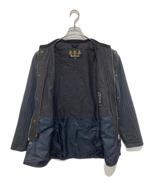 Barbour（バブアー）Barbour (バブアー) SL BEDALE PIN（スリム ビデイル ピンストライプ）オイルドジャケット　裏地ペイズリー柄　MWX0581NY71 ネイビー サイズ:38の古着・服飾アイテム