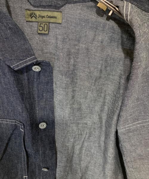 NIGEL CABOURN（ナイジェルケーボン）NIGEL CABOURN (ナイジェルケーボン) UTILITY SHIRTS S.S C/L DENIM（ユーティリティ シャツ デニム）　8020011501 インディゴ サイズ:50の古着・服飾アイテム