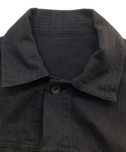 sacai（サカイ）sacai (サカイ) Patchwork Detail Button Jacket ヒッコリーストライプ ナイロン切替 ドッキング ジャケット 22-02787M ブラック サイズ:1の古着・服飾アイテム