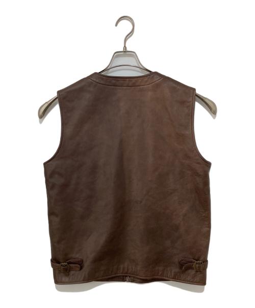 GANGSTERVILLE（ギャングスタービル）GANGSTERVILLE (ギャングスタービル) レザーベスト ブラウン サイズ:Lの古着・服飾アイテム