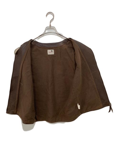 GANGSTERVILLE（ギャングスタービル）GANGSTERVILLE (ギャングスタービル) レザーベスト ブラウン サイズ:Lの古着・服飾アイテム